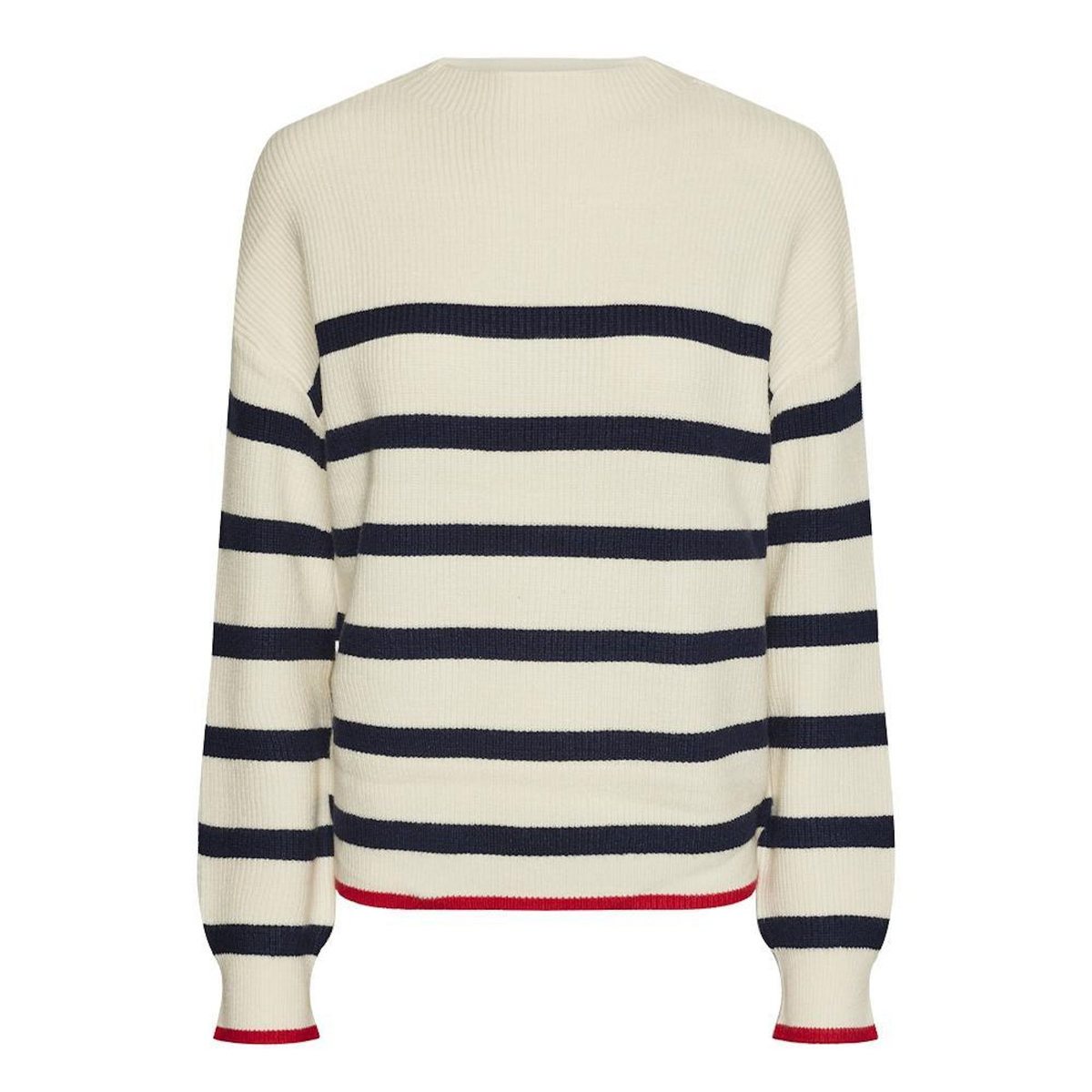 Pieces Pull /Marine Femme Pieces Mock Neck Knit