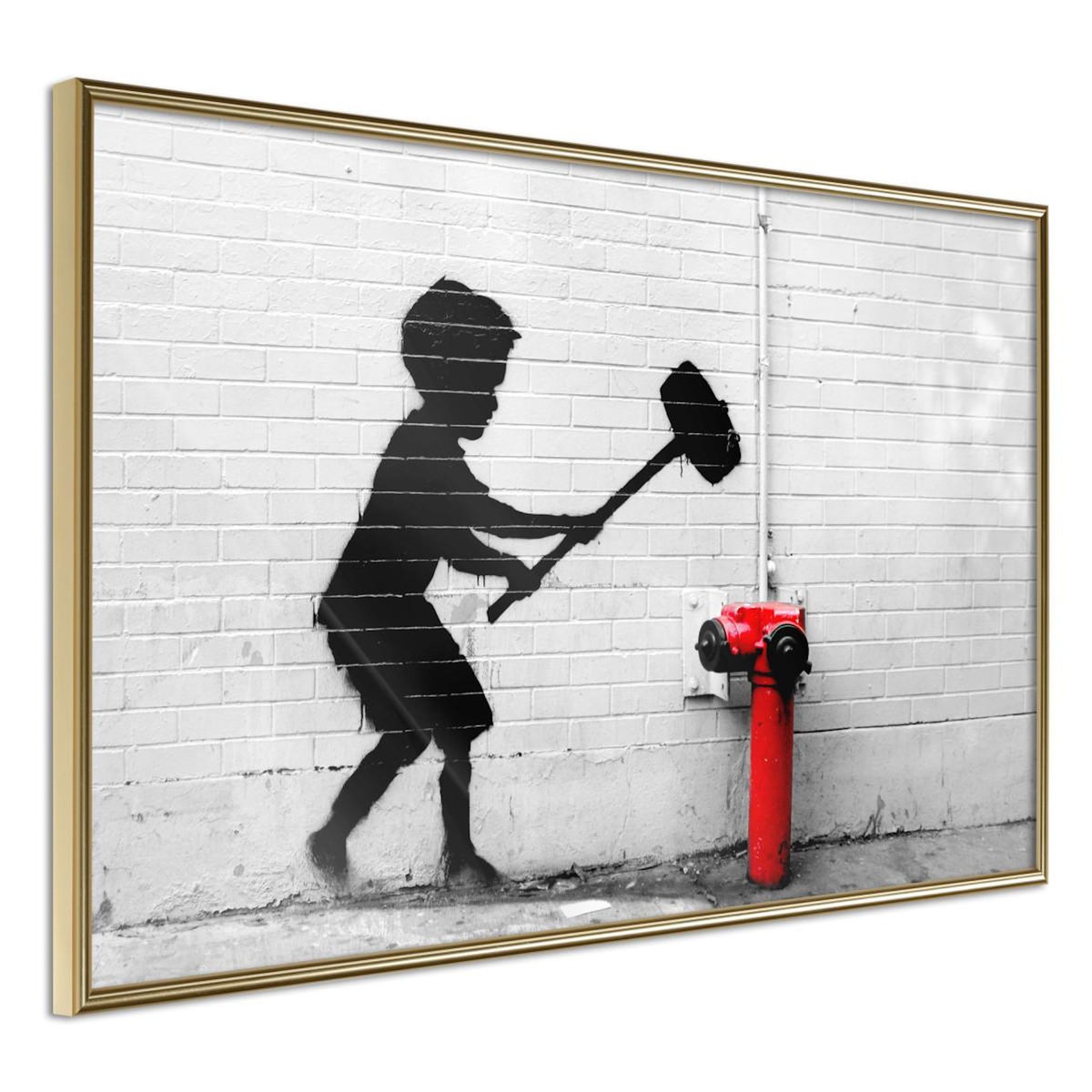 Paris Prix Affiche Murale Encadrée  Banksy Hammer Boy