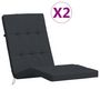 Voir la diapositive 2 : VIDAXL Coussins de chaise longue lot de 2 noir tissu oxford
