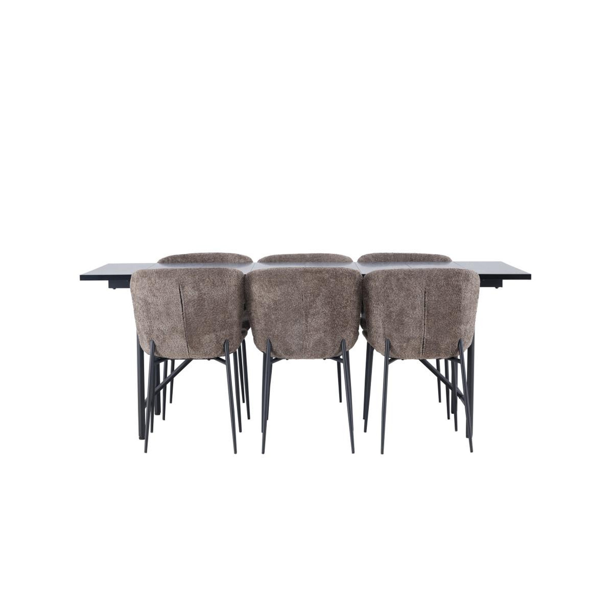 Voir la diapositive 2 : Paris Prix Ensemble table à manger & 6 chaises  astrid & modesto  200cm noir & marron