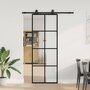 Voir la diapositive 1 : VIDAXL Porte coulissante kit de quincaillerie noir 76x205 cm verre ESG