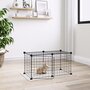 Voir la diapositive 1 : VIDAXL Cage animaux de compagnie a 8 panneaux et porte Noir 35x35 cm