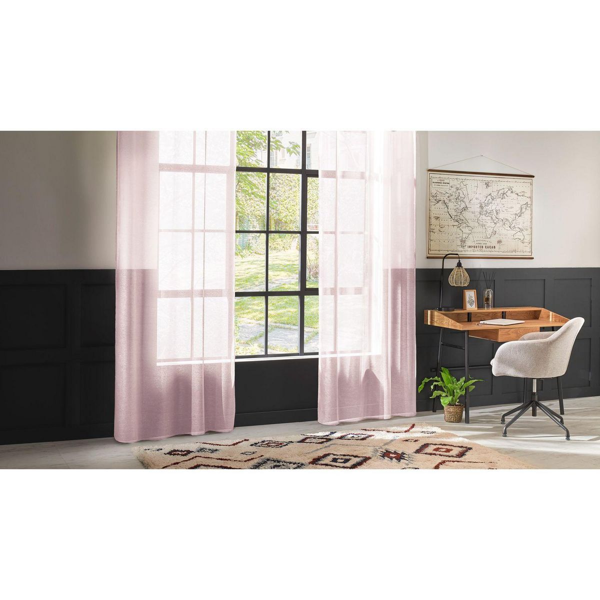 ATMOSPHERA Voilage Moly - 135 x 240 cm - Rose