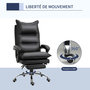 Voir la diapositive 6 : VINSETTO Fauteuil de bureau direction hauteur réglable dossier inclinable repose-pied intégré revêtement synthétique noir