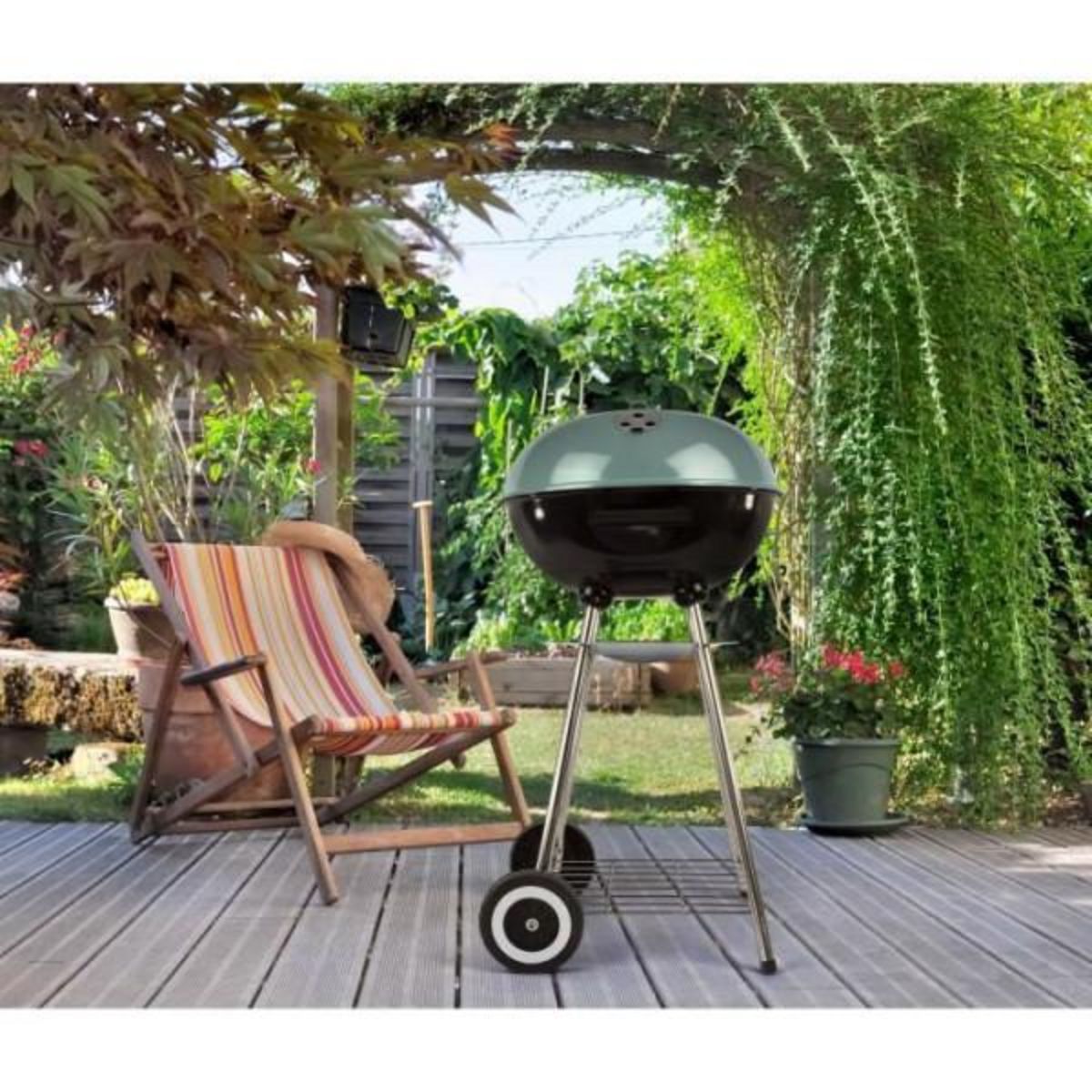 AAAAA Barbecue a charbon - LIVOO DOC172VE - Acier émaillé - Surface cuisson 41 cm