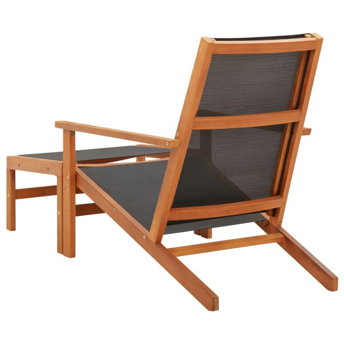 VIDAXL Chaise de jardin et repose-pied Eucalyptus solide et textilene