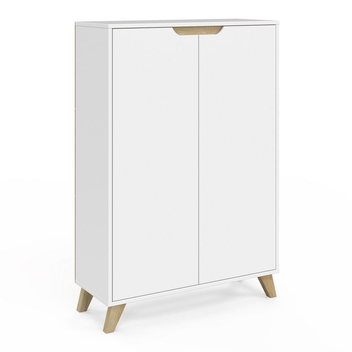 ID MARKET Meuble de rangement 2 portes HELSINKI scandinave blanc