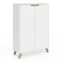 Voir la diapositive 1 : ID MARKET Meuble de rangement 2 portes HELSINKI scandinave blanc