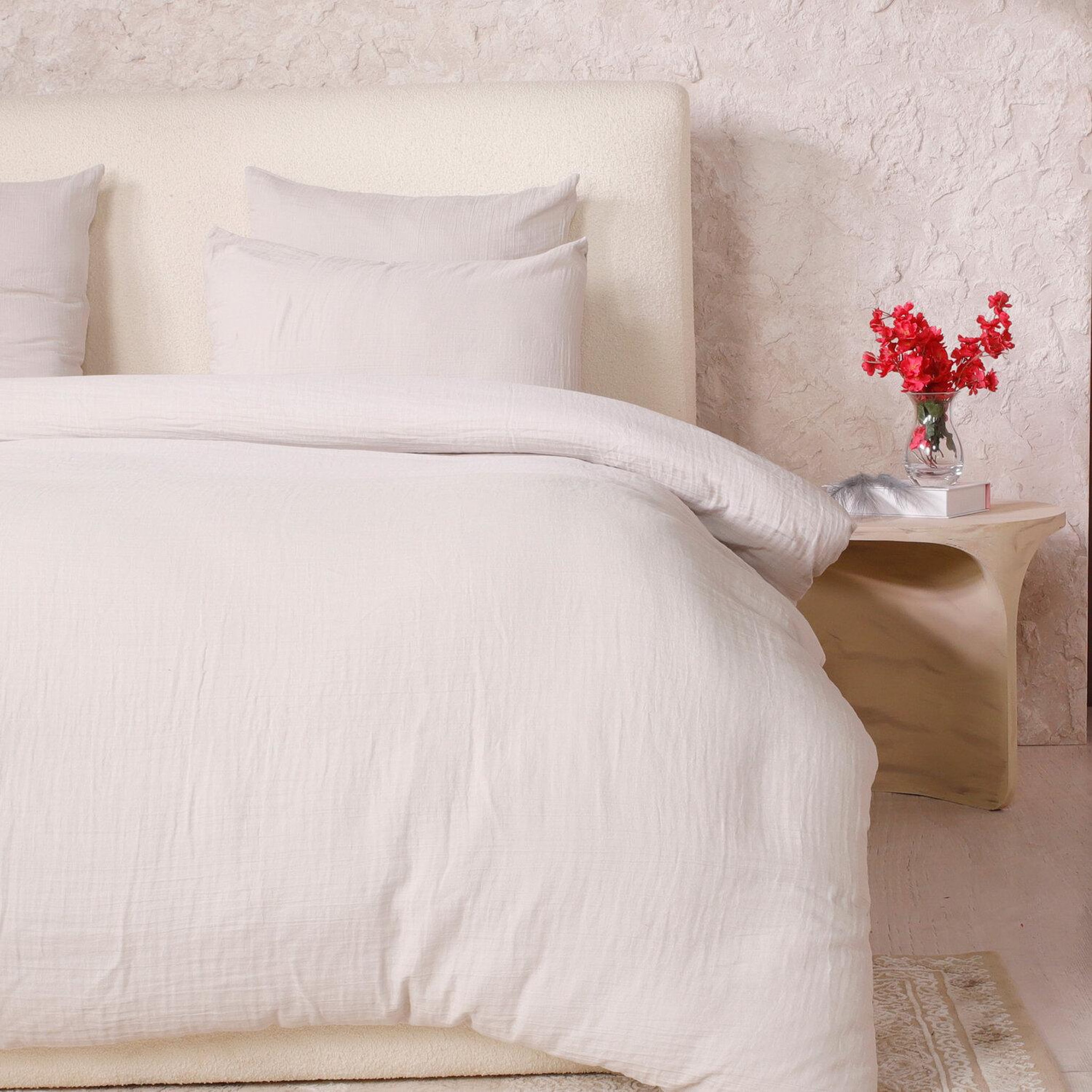 Voir la diapositive 3 : Les Ateliers du Linge Parure de couette 100% gaze de coton lavé