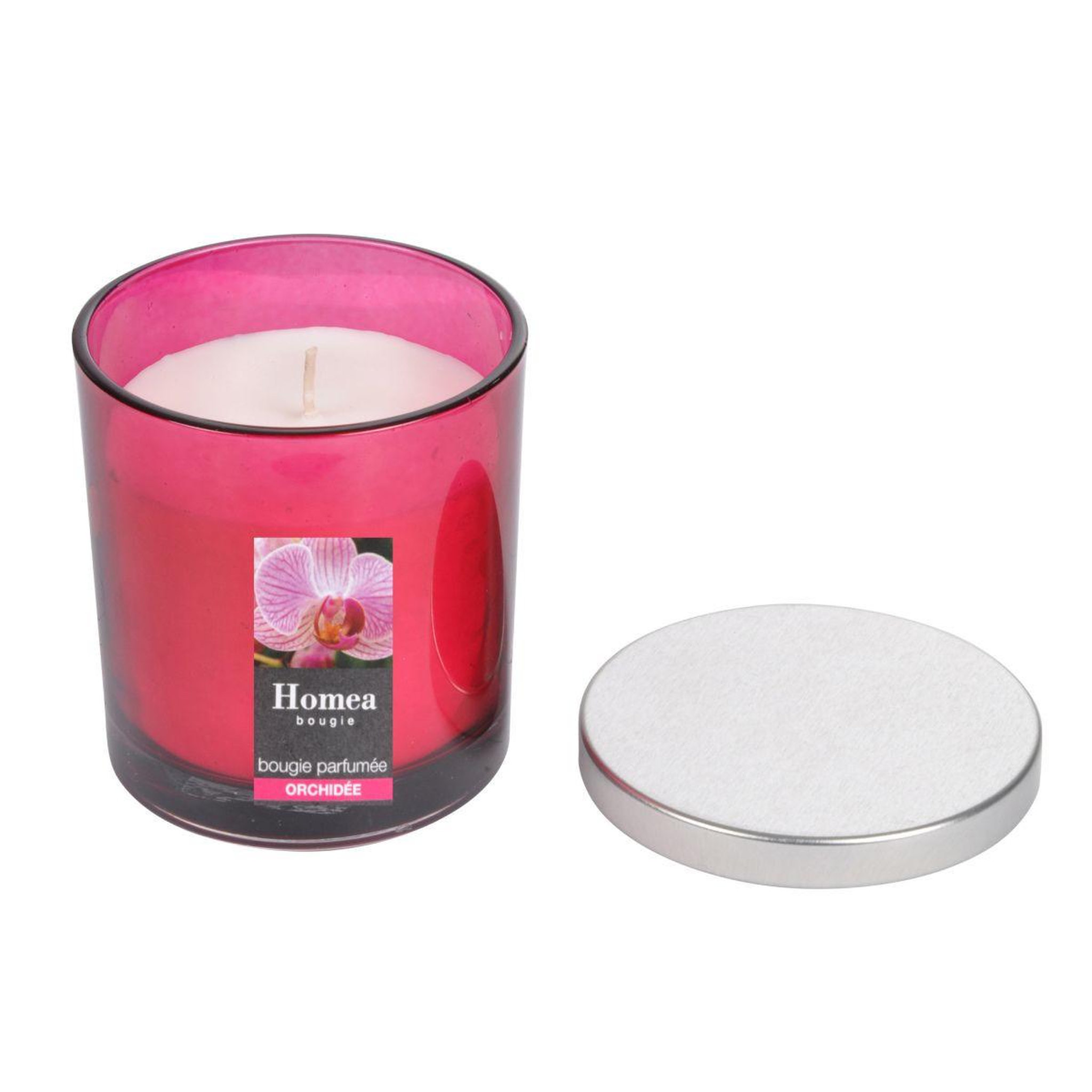 HOMEA Bougie Parfumée Couvercle  Essentiel  8cm Orchidée