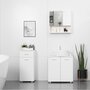 KLEANKIN Meuble bas de salle de bain placard porte avec étagère tiroir coulissant panneaux particules blanc