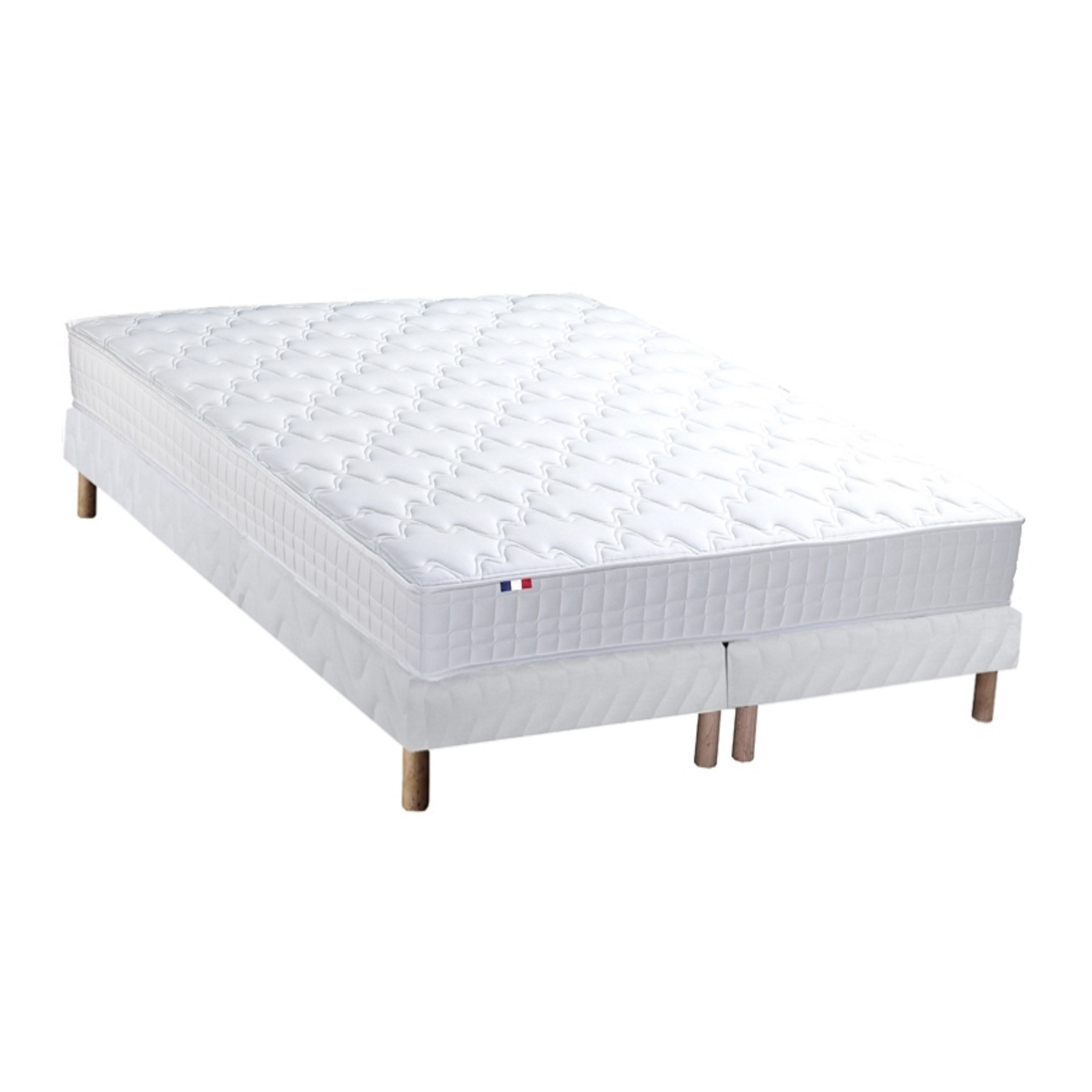 Voir la diapositive 1 : Ensemble matelas mémoire de forme + sommier 2 x 80 x 200 cm+ oreiller + couette TIPHAINE