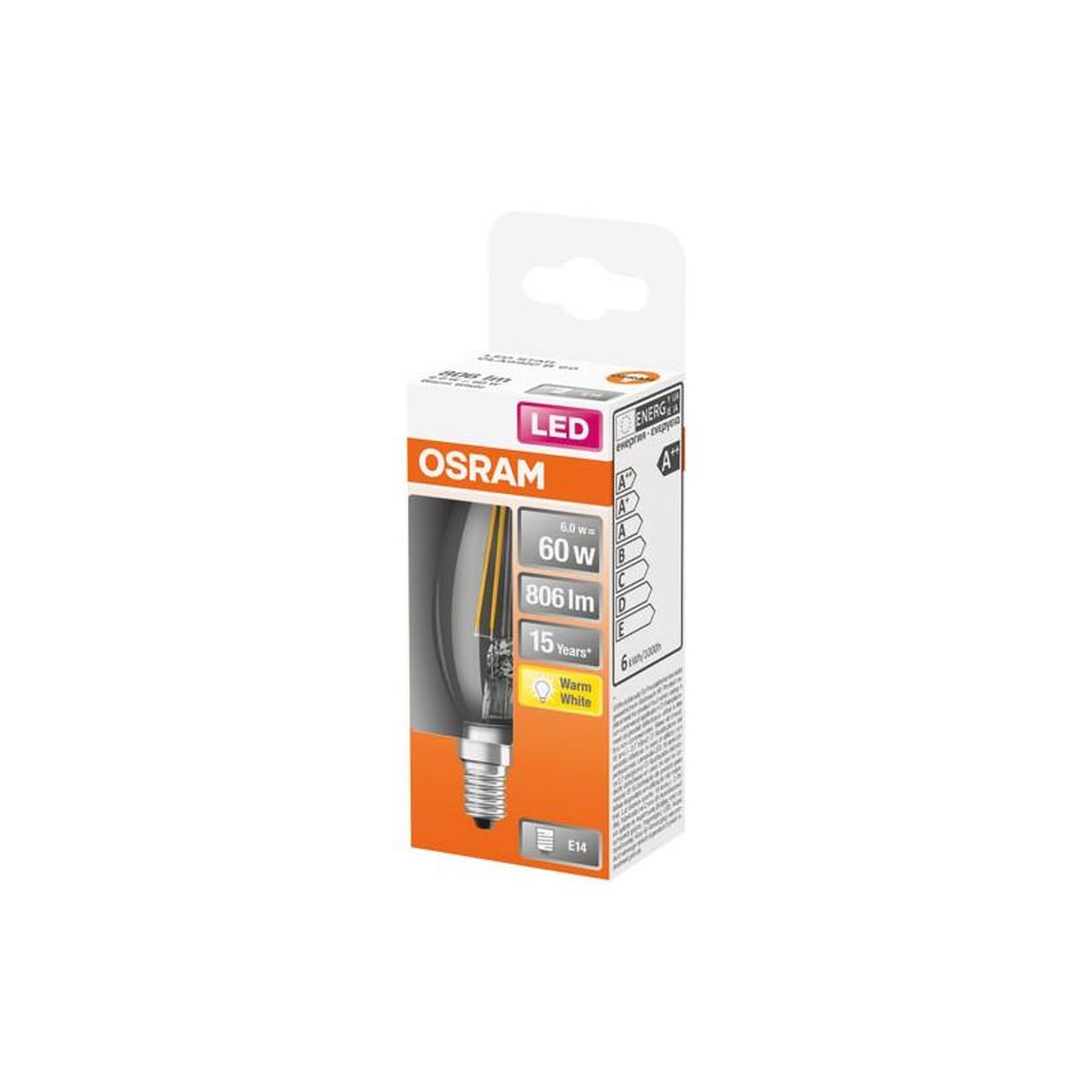 Osram LED FLA CLAIR FILA.6.5W E14 CHD BTE OSRAM - 4058075434981