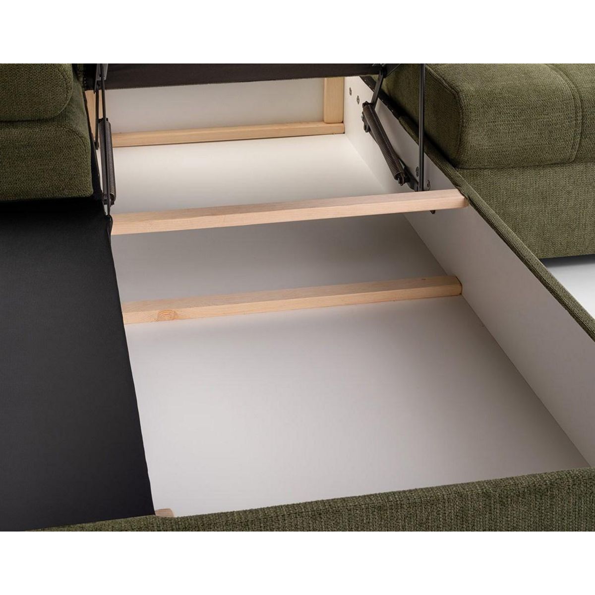 BEST MOBILIER Bianca - canapé d'angle gauche 4 places convertible avec coffre en tissu texturé