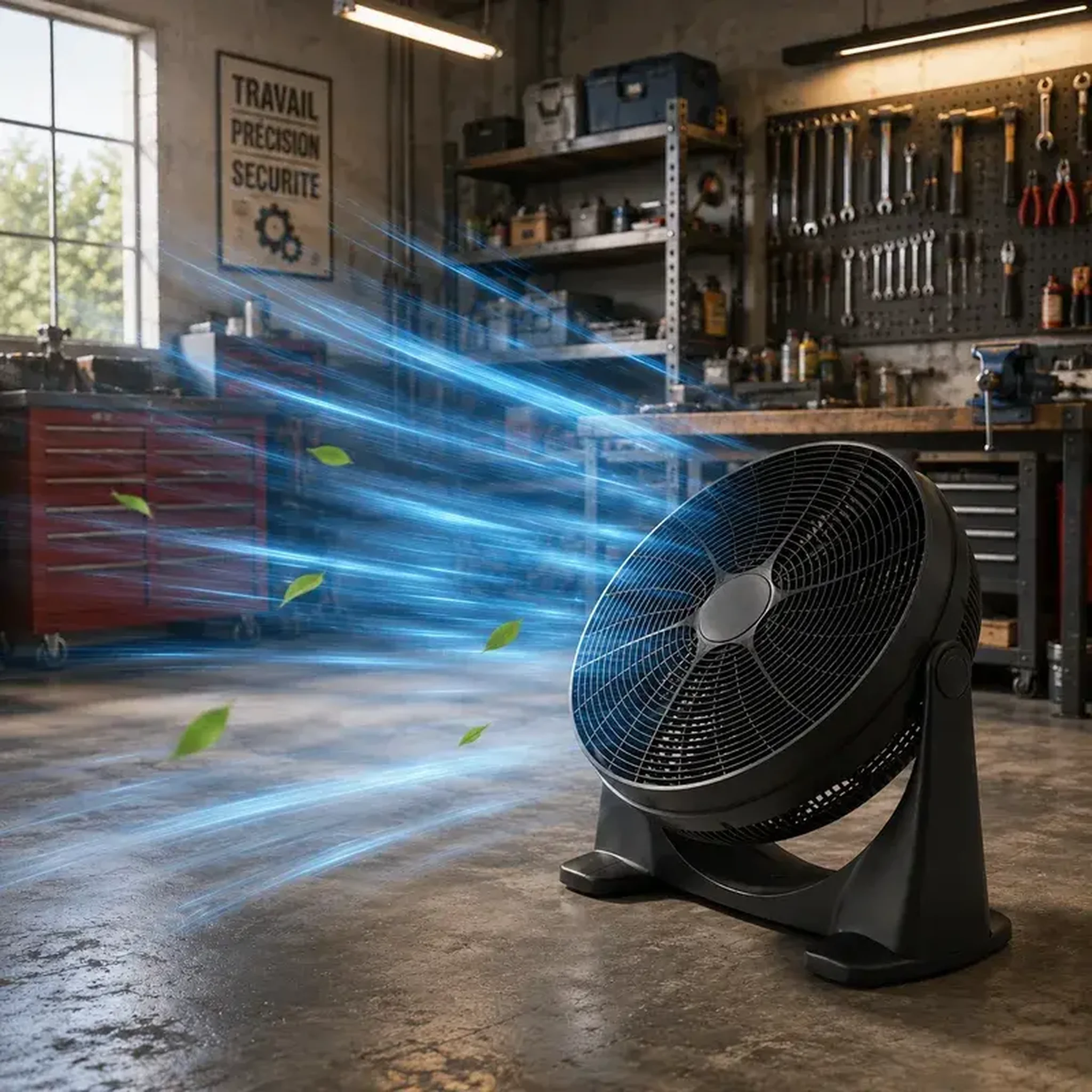 Voir la diapositive 2 : Ventilateur De Sol Et Table Rond Inclinable 50 Cm – 100w