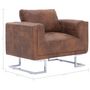 Voir la diapositive 6 : VIDAXL Fauteuil cube Marron Similicuir daim