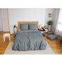 Voir la diapositive 1 : Home collection Parure housse de couette 3pcs 240x220 100% microfibre effet flanelle - ardoise