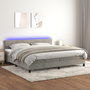 Voir la diapositive 1 : VIDAXL Sommier a lattes de lit avec matelas LED Gris clair 200x200 cm