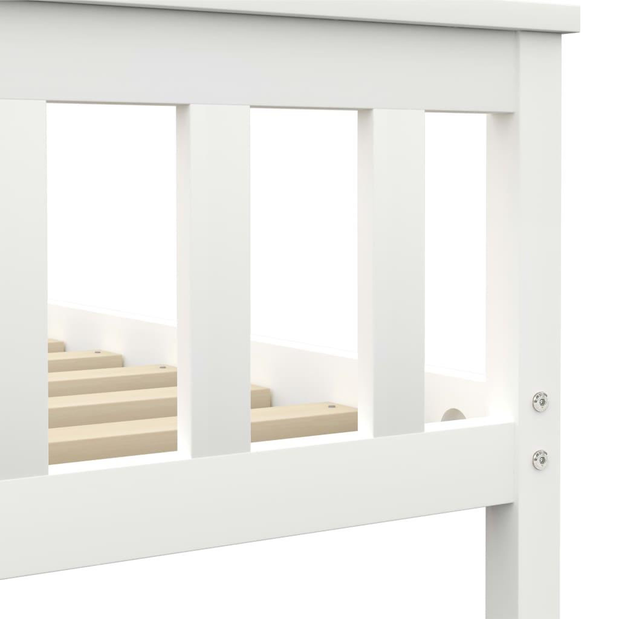 Voir la diapositive 5 : VIDAXL Cadre de lit Blanc Bois de pin massif 100 x 200 cm