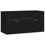 Voir la diapositive 2 : VIDAXL Armoire d'evier Noir 90x38,5x46 cm Bois d'ingenierie