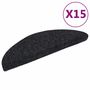 Voir la diapositive 2 : VIDAXL Tapis d'escalier auto-adhesif Poinçon aiguillete 15 pcs Noir