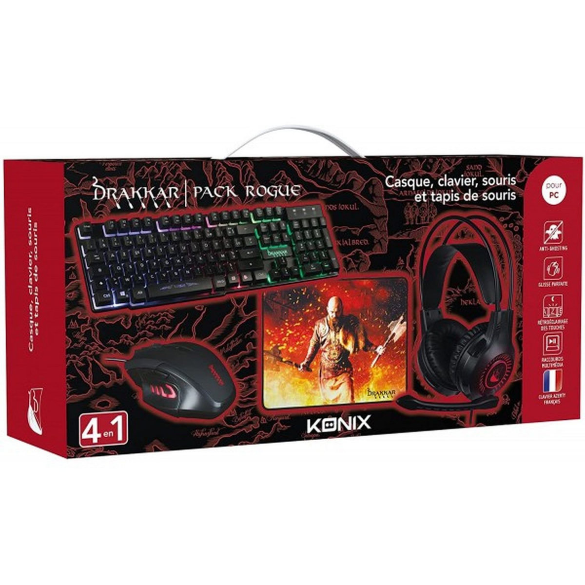KONIX Pack Drakkar 4 en 1 Rogue PC