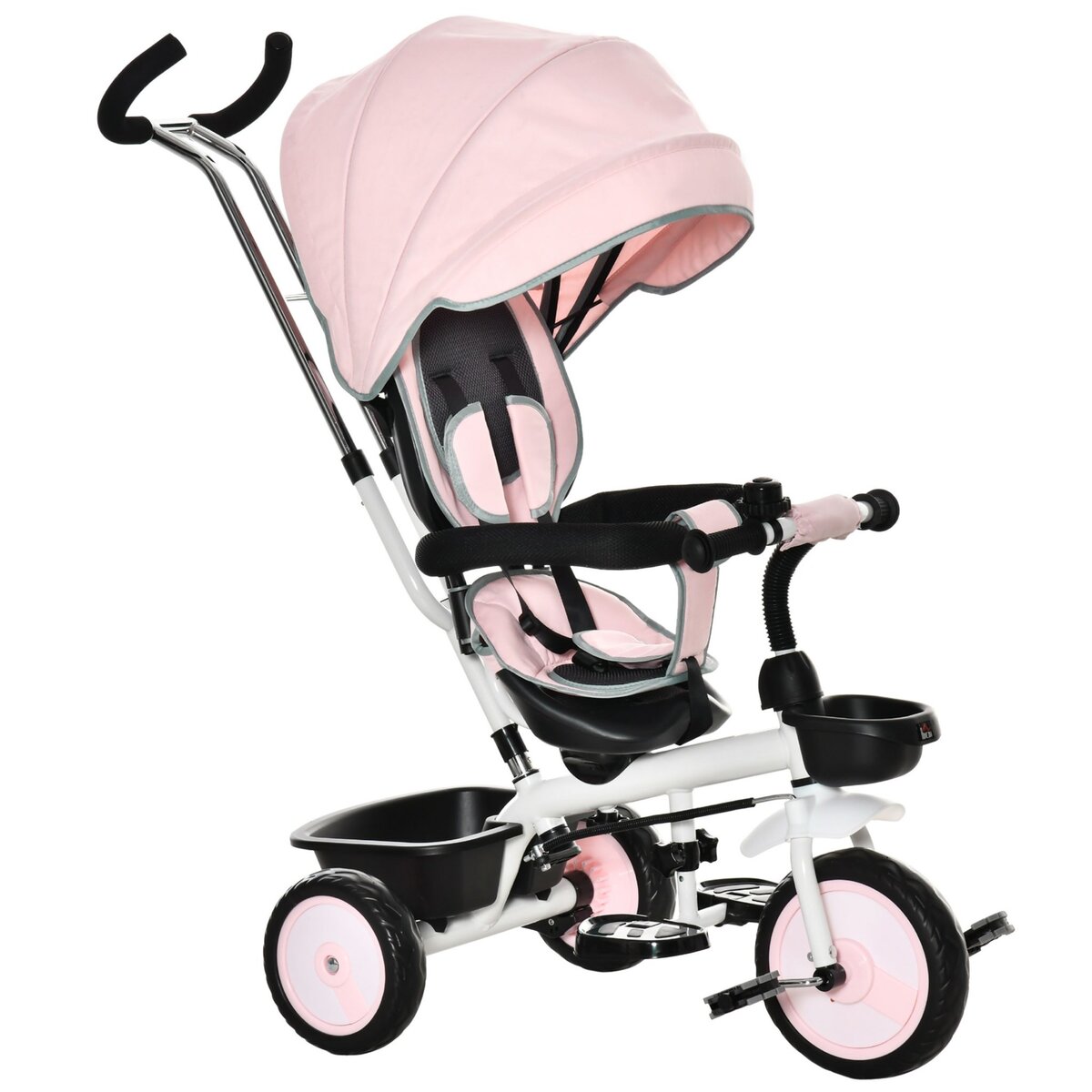 Tricycle enfants évolutif canne, pare-soleil pliable amovible