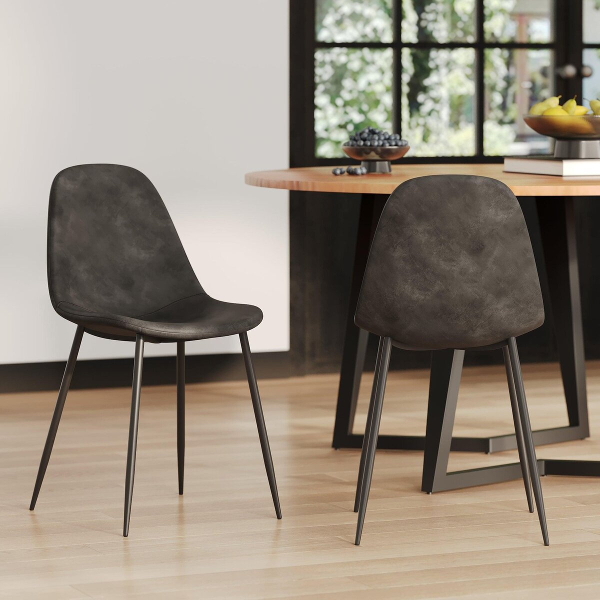 Rendez vous déco Lot de 2 chaises en cuir synthétique camel - Henrik