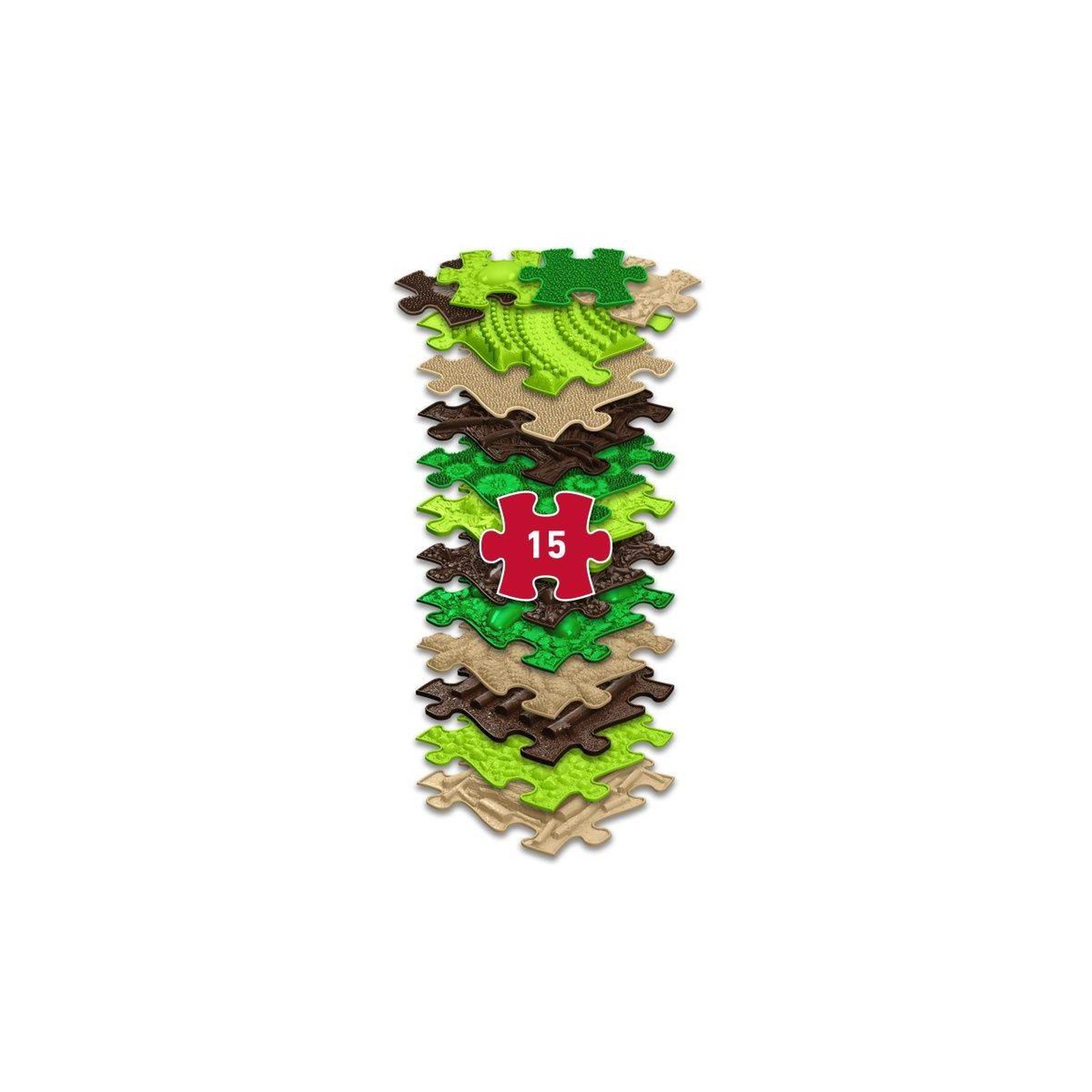 Voir la diapositive 3 : MUFFIK Tapis sensoriel  ensemble nature - 15 pièces, vert, marron, beige