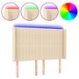Voir la diapositive 2 : VIDAXL Tete de lit a LED Creme 147x16x118/128 cm Tissu