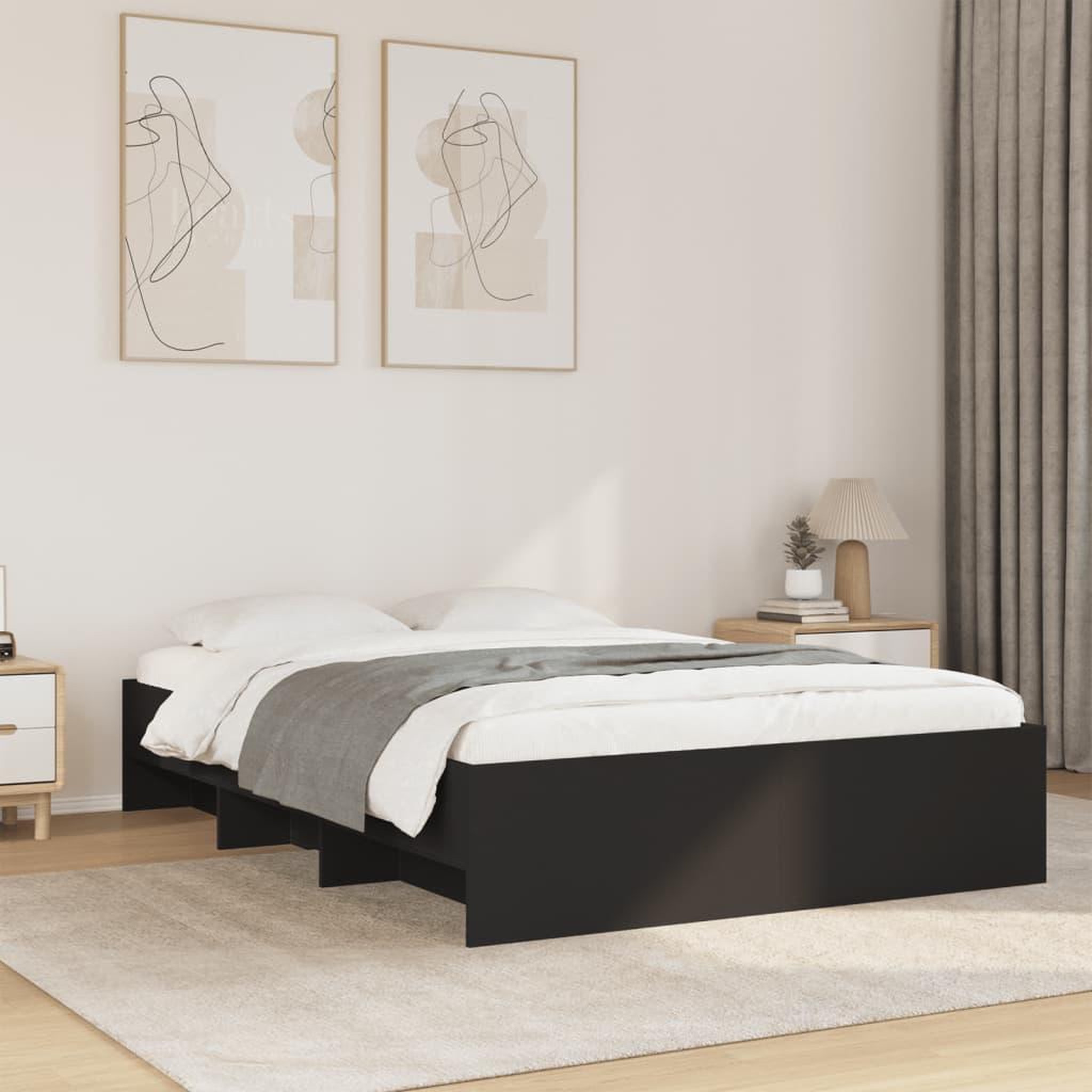 VIDAXL Cadre de lit sans matelas noir 120x200 cm