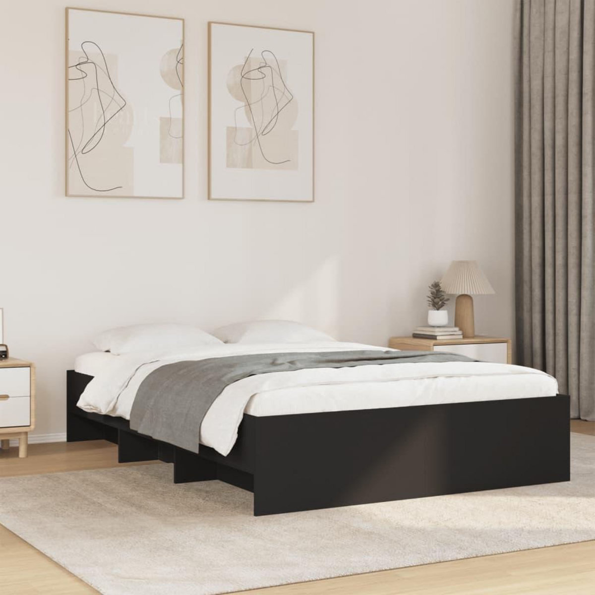 VIDAXL Cadre de lit sans matelas noir 120x200 cm
