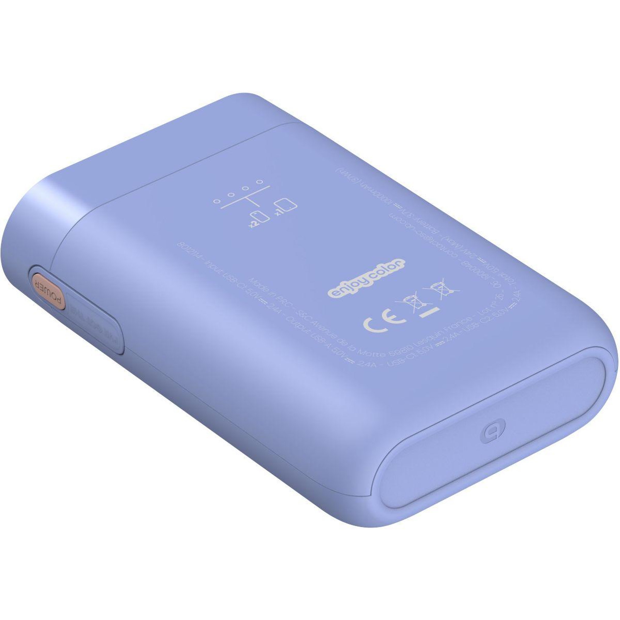 Voir la diapositive 5 : ESSENTIEL B Batterie externe 10000 mah violet