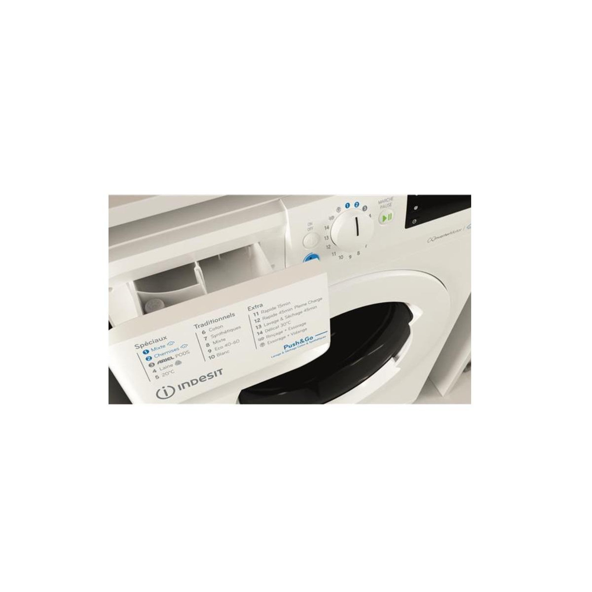 Voir la diapositive 4 : Indesit Lave-linge séchant frontal 7/6kg 1400 tours/min - bde76435wvfr