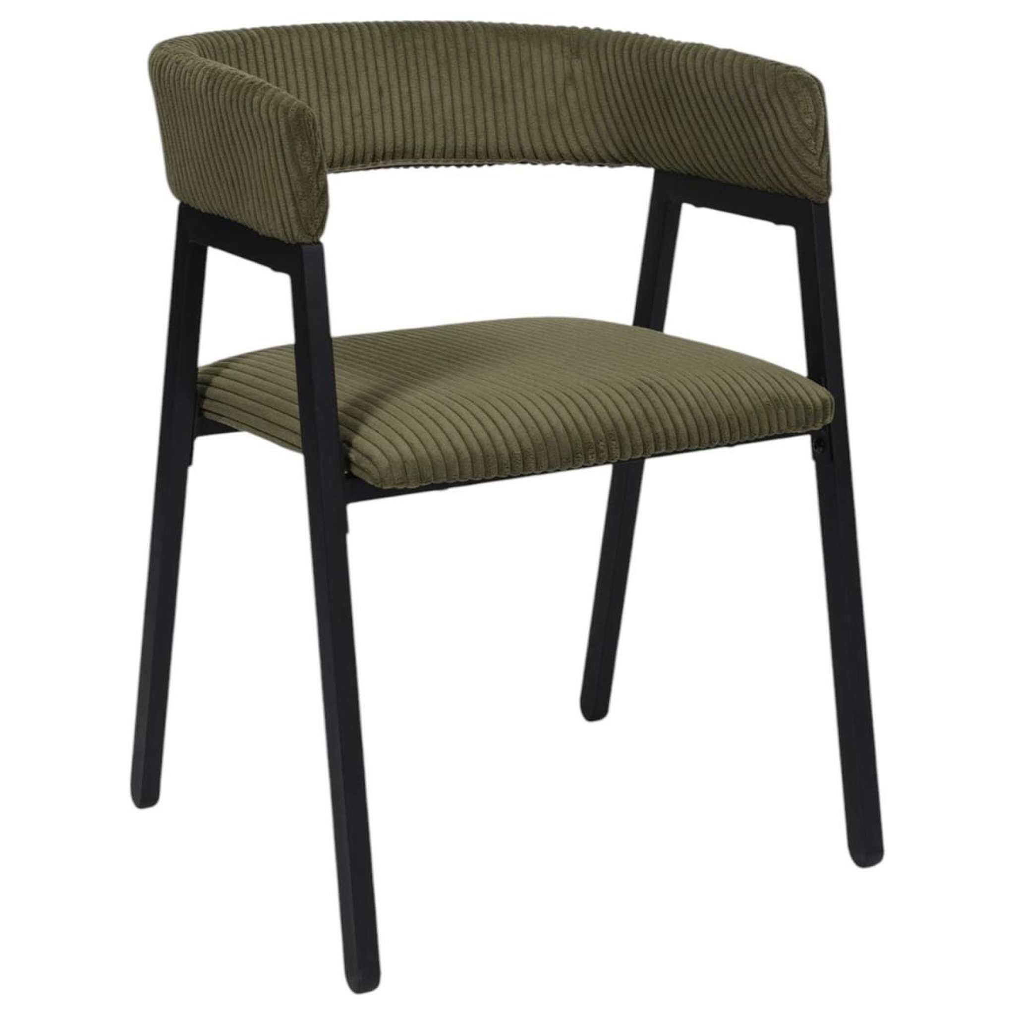 Voir la diapositive 2 : The Home Deco Factory Lot de 2 chaises design côtelé  scott  71cm vert