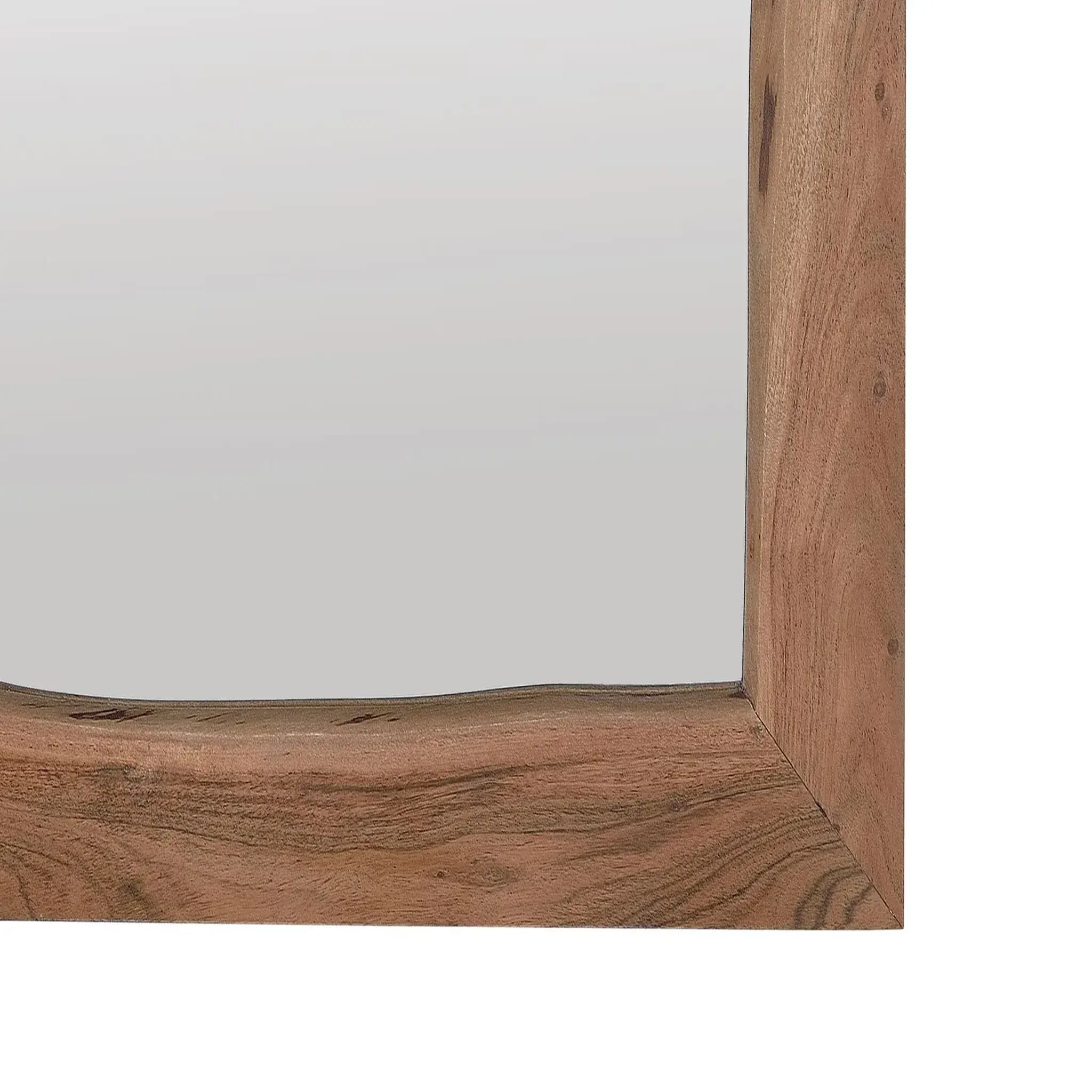 Voir la diapositive 3 : GINER Y COLOMER SL Miroir en bois d'acacia, dos en mdf 65 cm style rustique moderne
