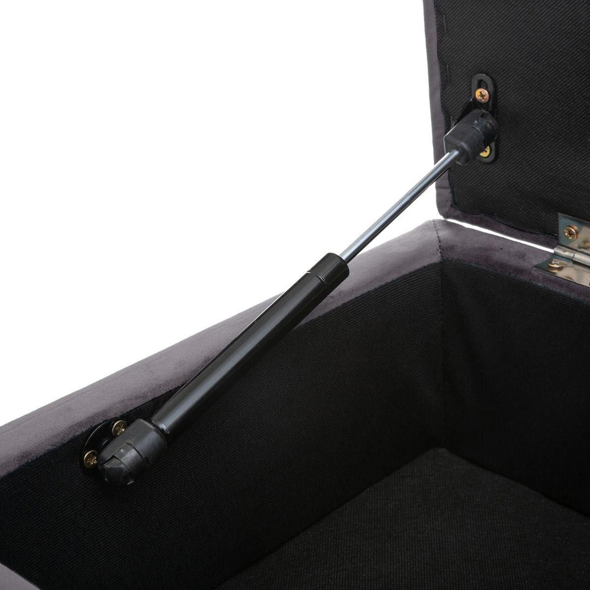 Voir la diapositive 4 : ATMOSPHERA Banc Coffre en Velours  Hiver  102cm Gris