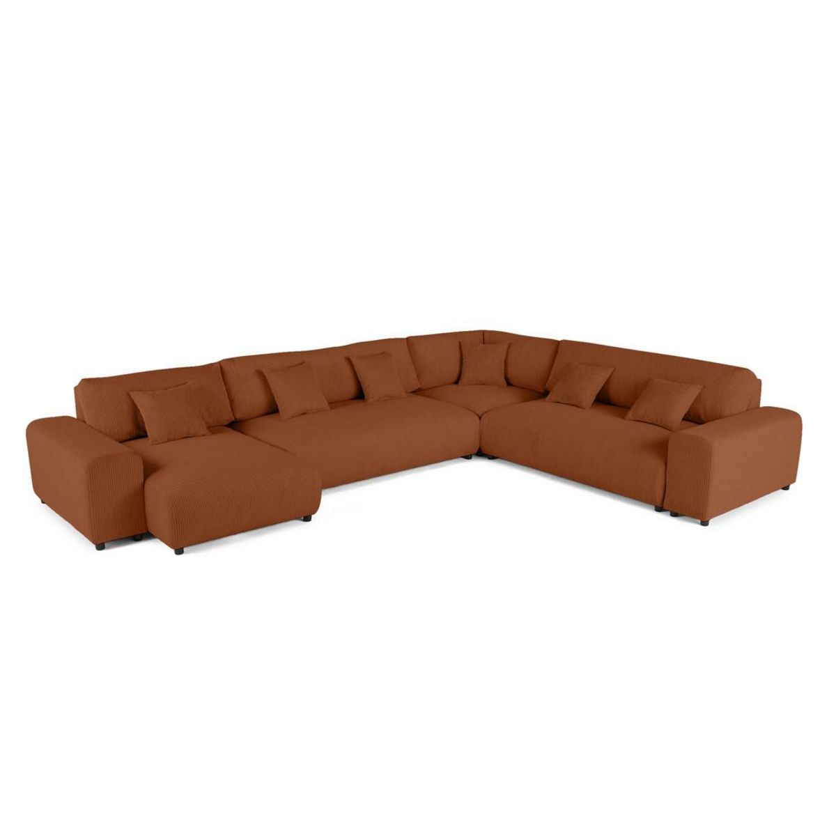 LISA DESIGN Garance - canapé modulable d'angle droit - 8 places - en velours côtelé