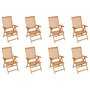 Voir la diapositive 1 : VIDAXL Chaises inclinables de jardin lot de 8 Bois de teck solide