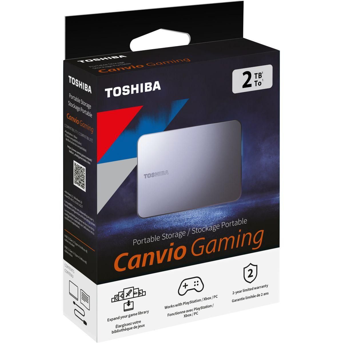 Toshiba Disque dur externe 2To Canvio Gaming Xbox PlaySation PC