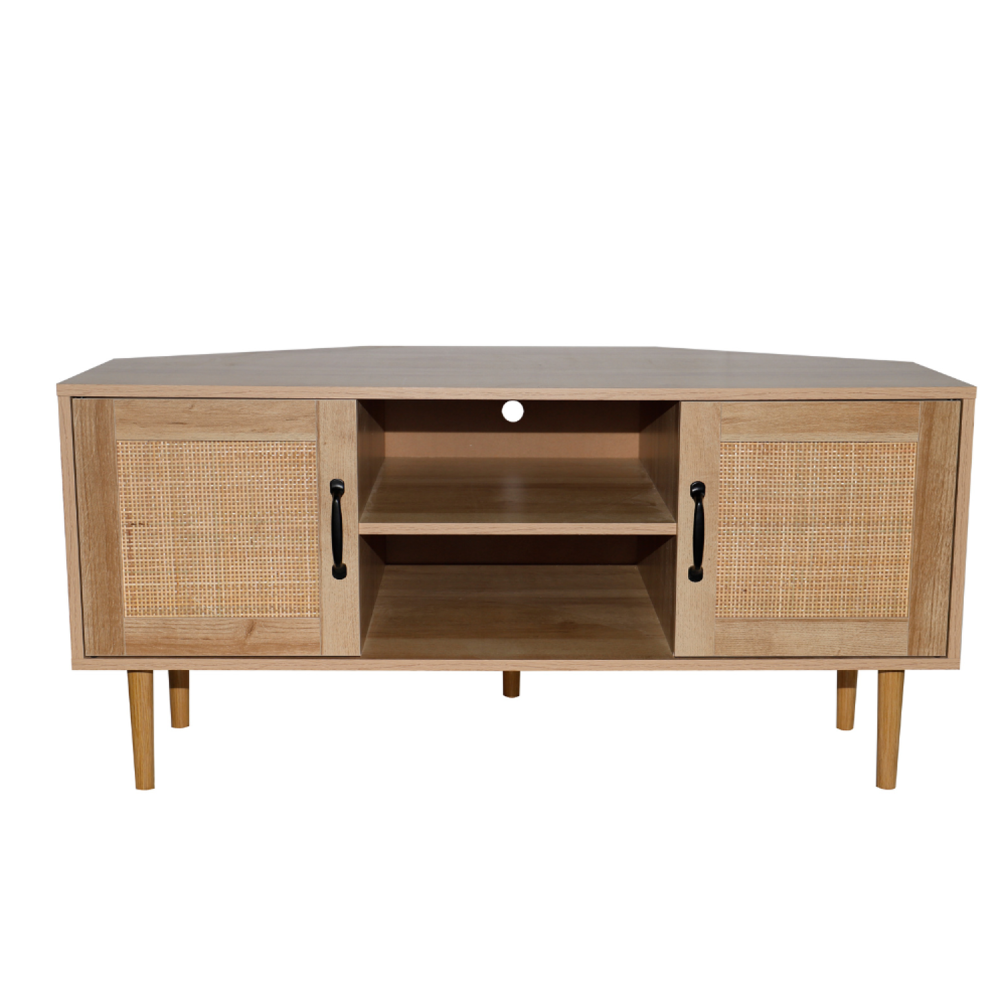 CONCEPT USINE Meuble tv d'angle 115 cm effeffet cannage artic