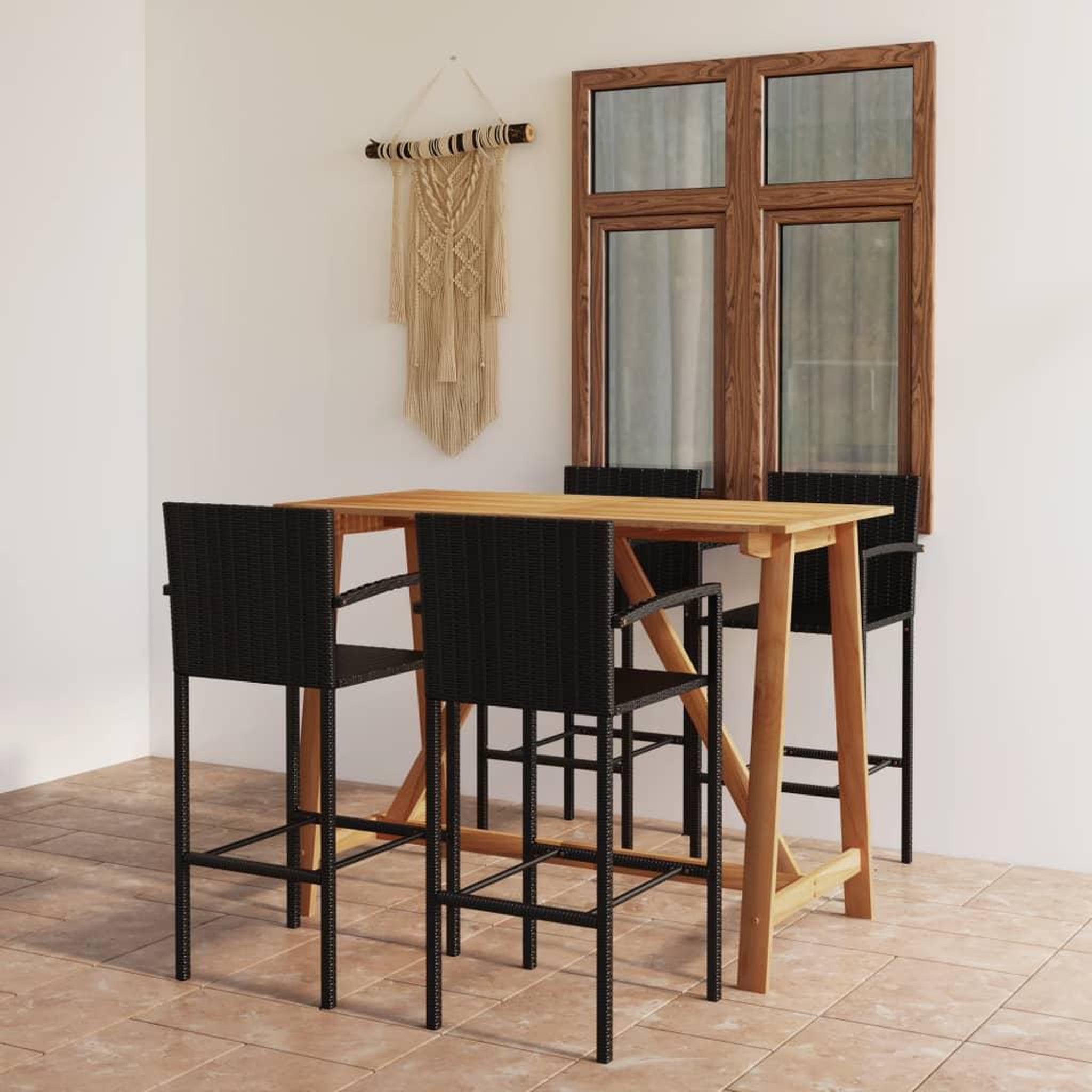 Voir la diapositive 1 : VIDAXL Ensemble de bar de jardin 5 pcs Noir