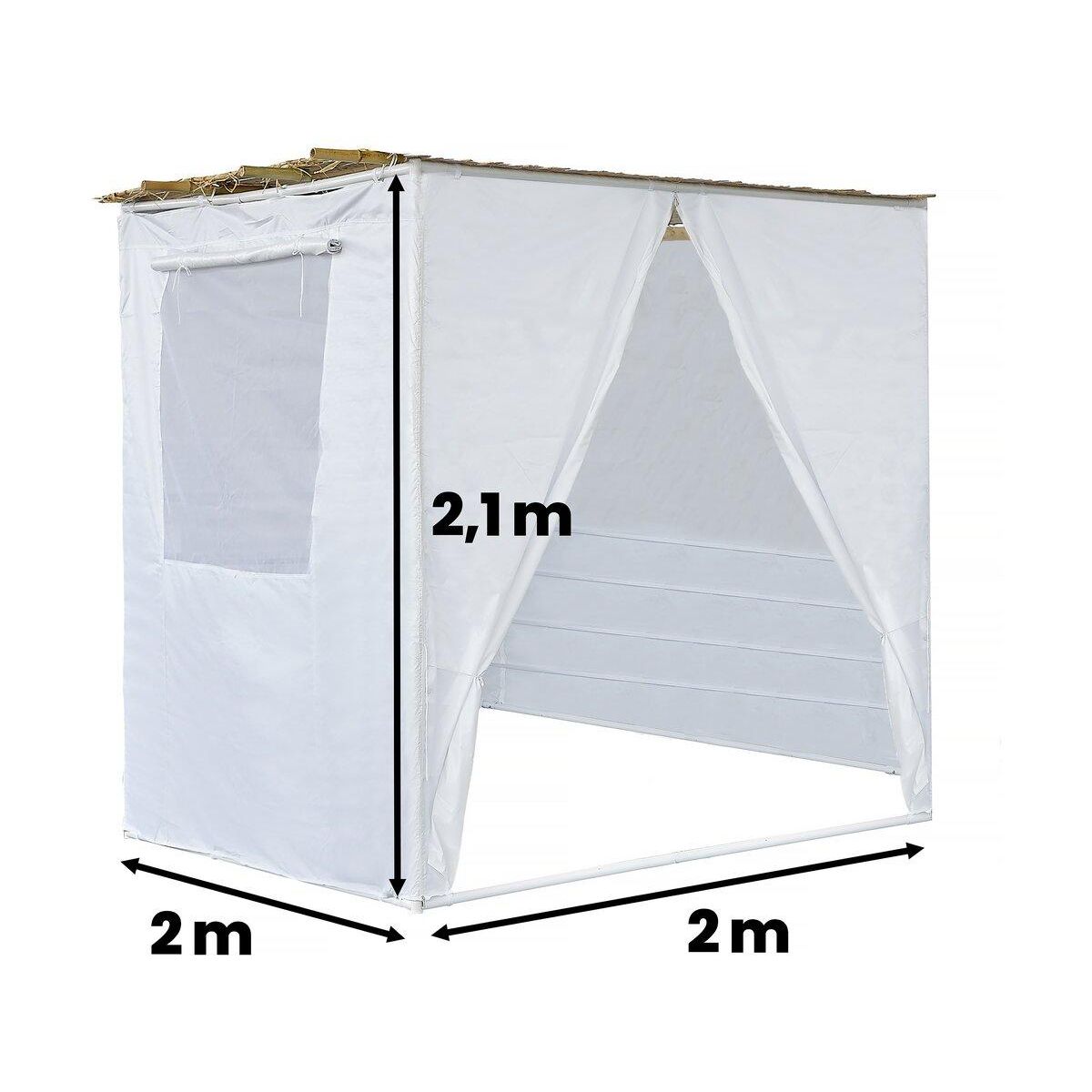 Habitat et Jardin Souccah en Kit NINA ajustable 2 x 2 avec 1 Rouleau de bambou et 2 tasseaux de bois