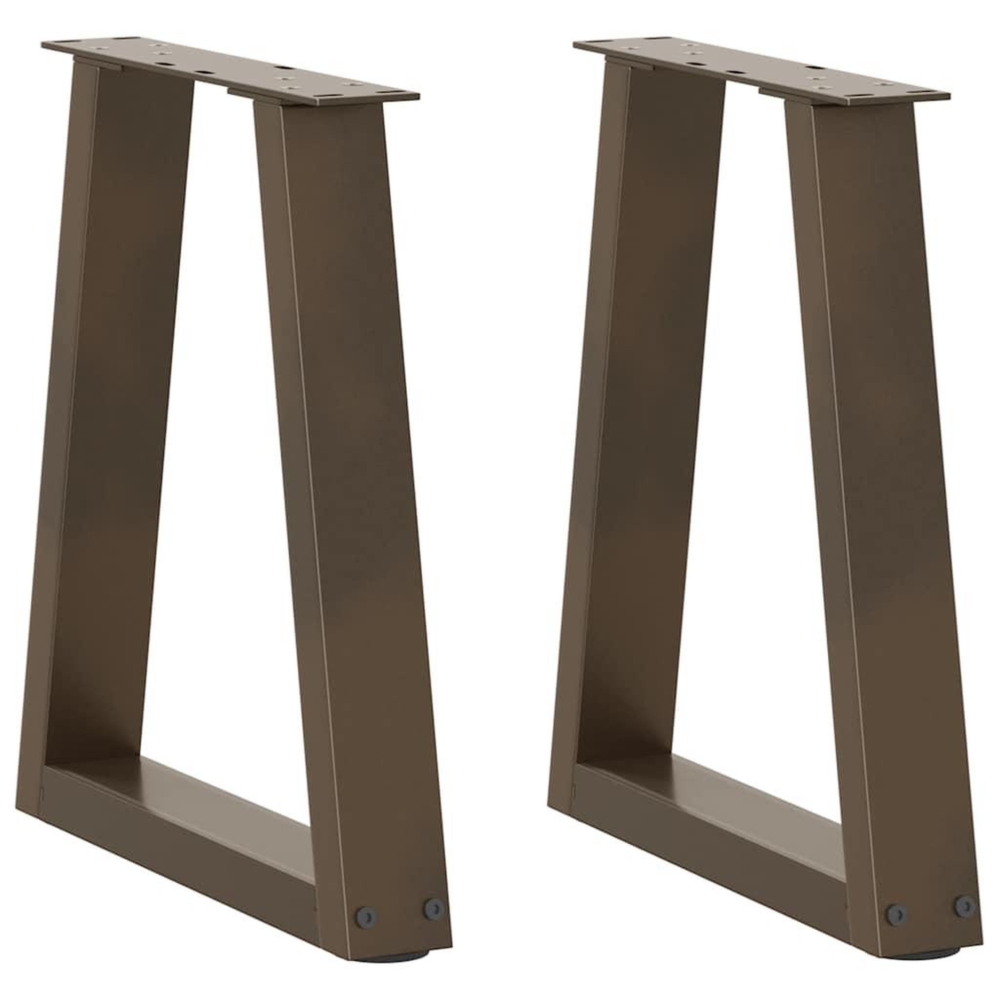 VIDAXL Pieds de table a manger en forme de V 2 pcs acier naturel acier