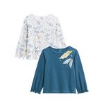 Petit Béguin Lot de 2 t-shirts enfant manches longues Bianca. Coloris disponibles : Bleu