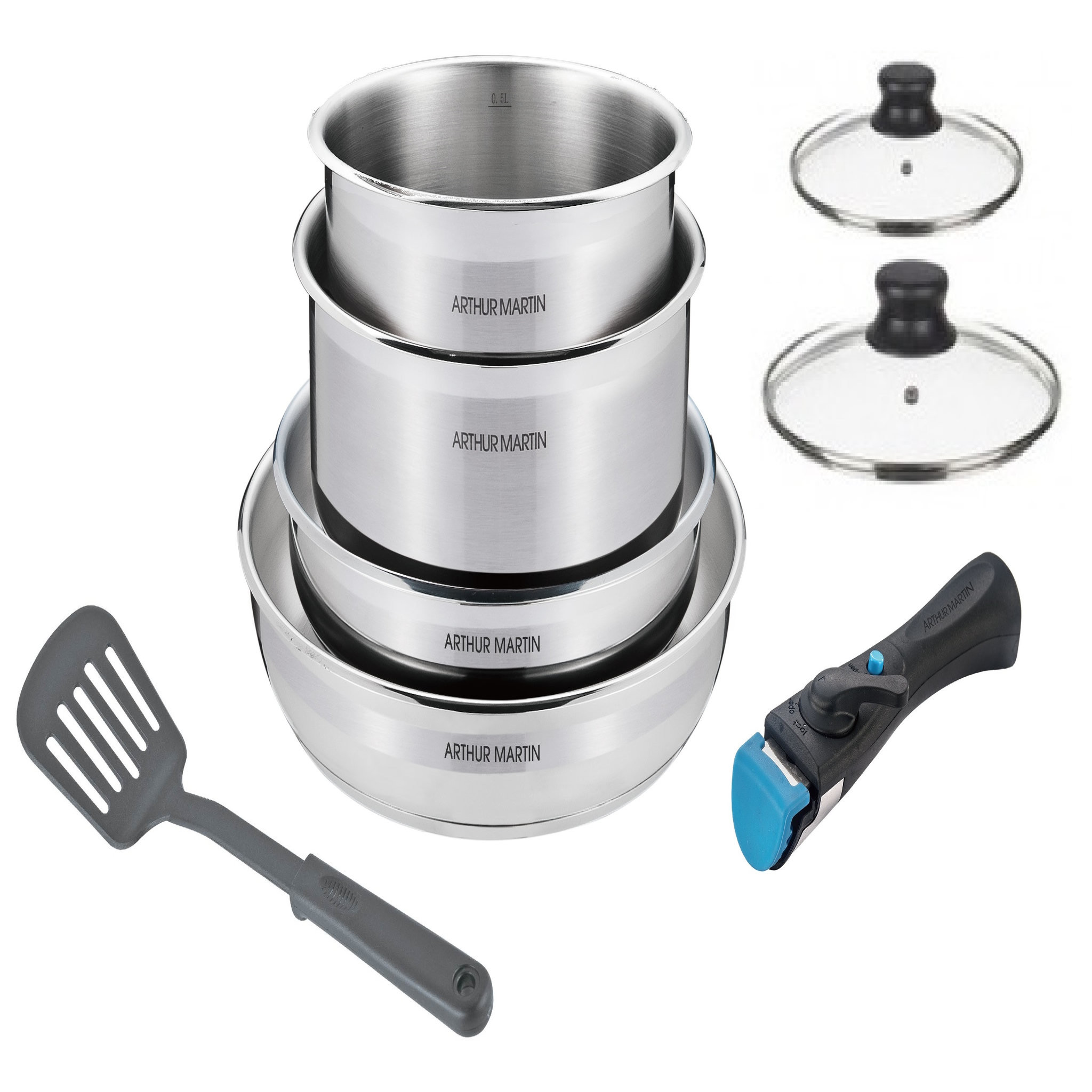 Euromenage Batterie de cuisine 8 pièces induction inox