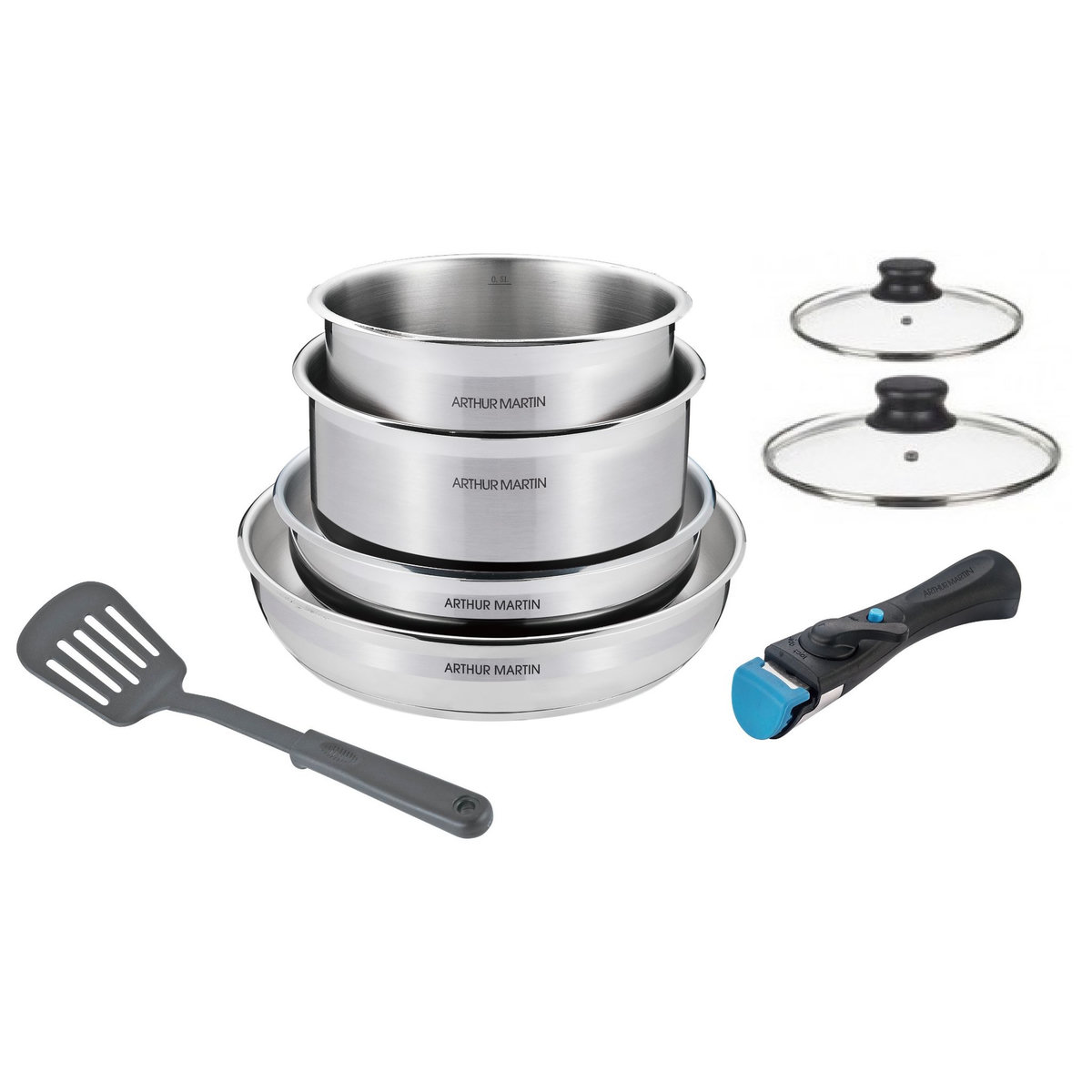 Euromenage Batterie de cuisine 8 pièces induction inox