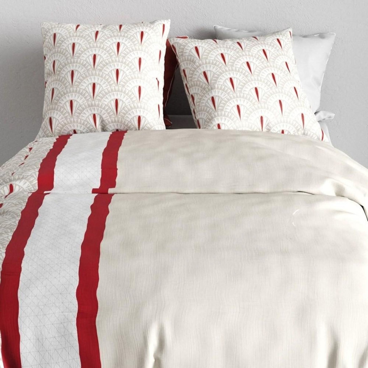 ATELIER DU COTON Housse de couette 260x240 + 2 taies en coton 57 fils