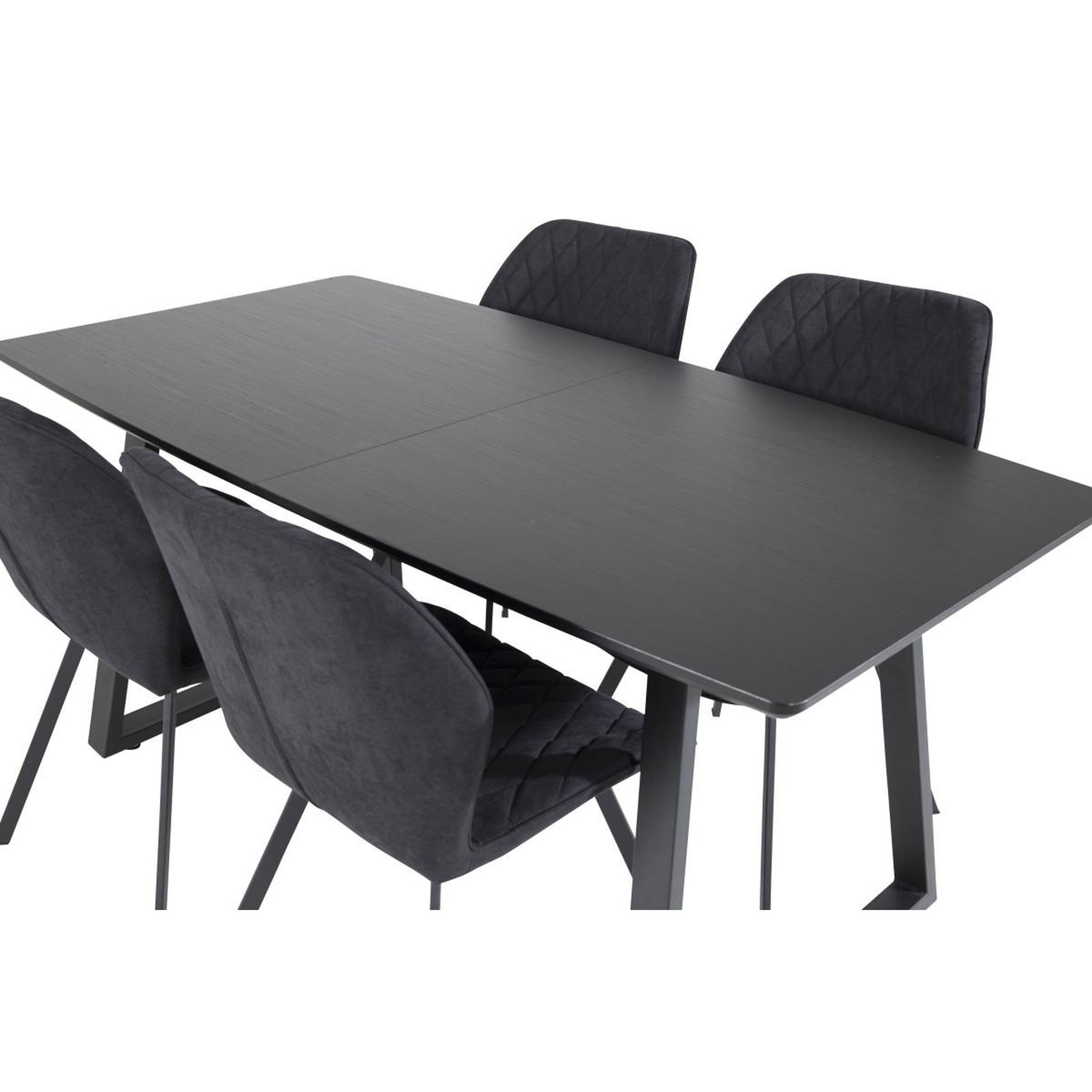 Voir la diapositive 5 : Paris Prix Ensemble table à manger extensible & 4 chaises  inca & gemma  160-200cm noir