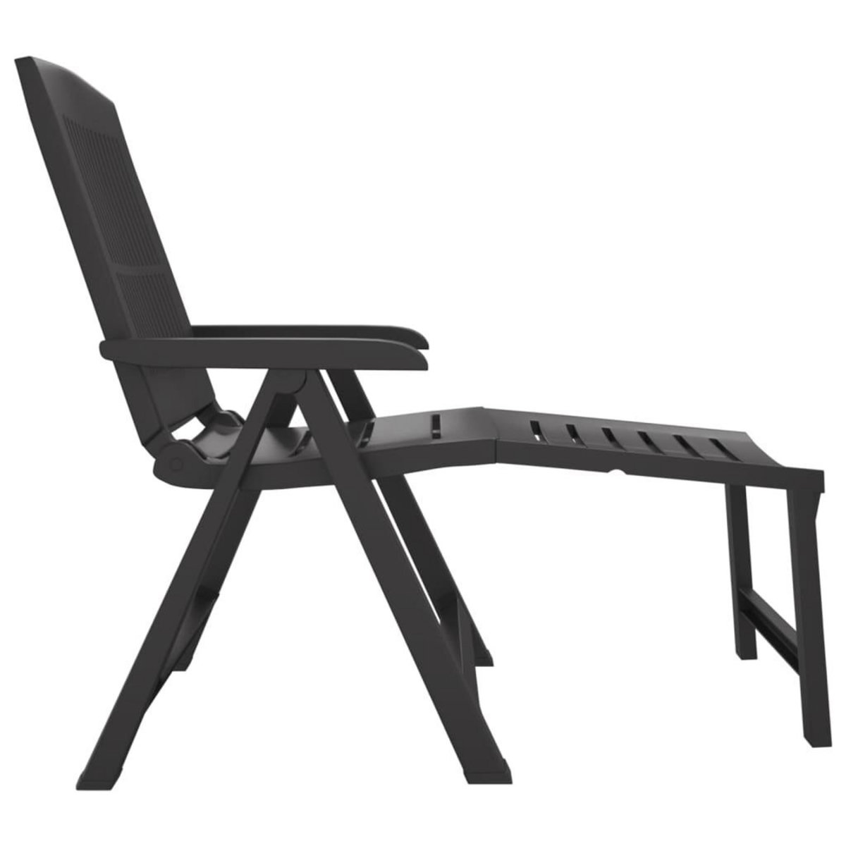 VIDAXL Chaise longue anthracite plastique